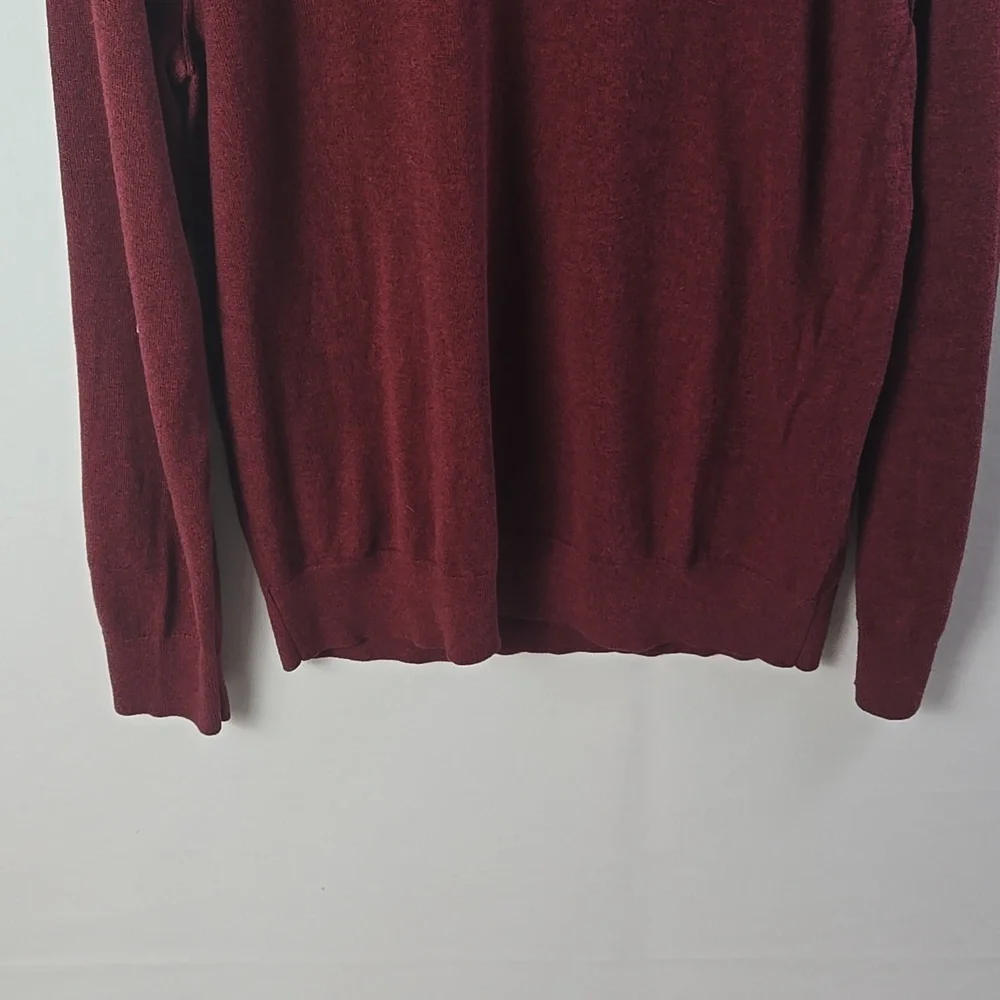 Banana Republic‎ Men's Burgundy Premium Yarn Crewneck Sweater Sz L Cotton Blend